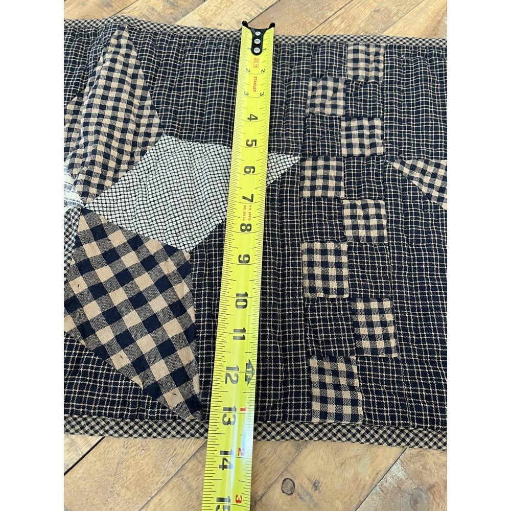Handmade Quilted Table Runner Rectangle Patchwork Star Pattern 50" x 13" - Picture 10 of 11